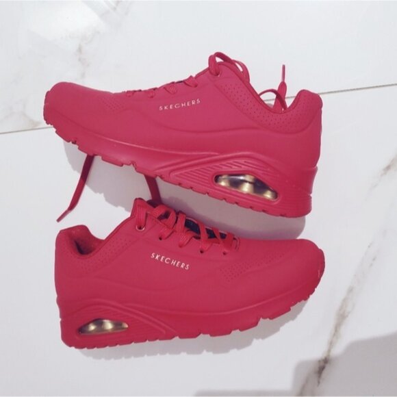 SKETCHERS "UNO STAND ON AIR" RED SNEAKERS - Picture 3 of 9